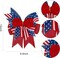 4th of July Bow Red White Blue Wreath Bows Patriotic Decoration for Memorial Day, Veteran's Day (9.5 x 13 inch)